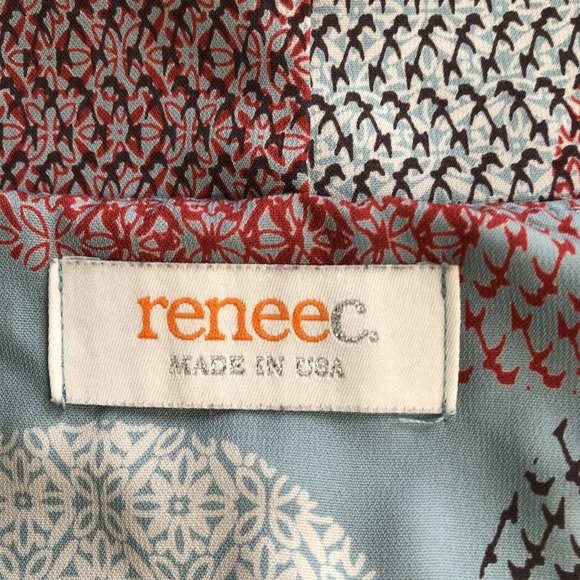 Renee C Women's Size Medium Linscott Split Back Multi-Color Sleeveless Blouse B2 - Picture 4 of 5